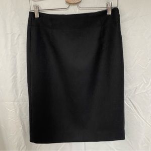 J. Crew 100% Wool Black Pencil Skirt Size Women's US 2 Versatile Work Office